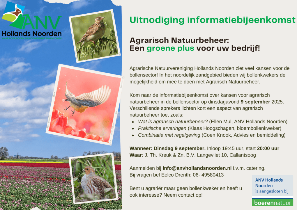 infoavond bollenteelt noord. zandgebied